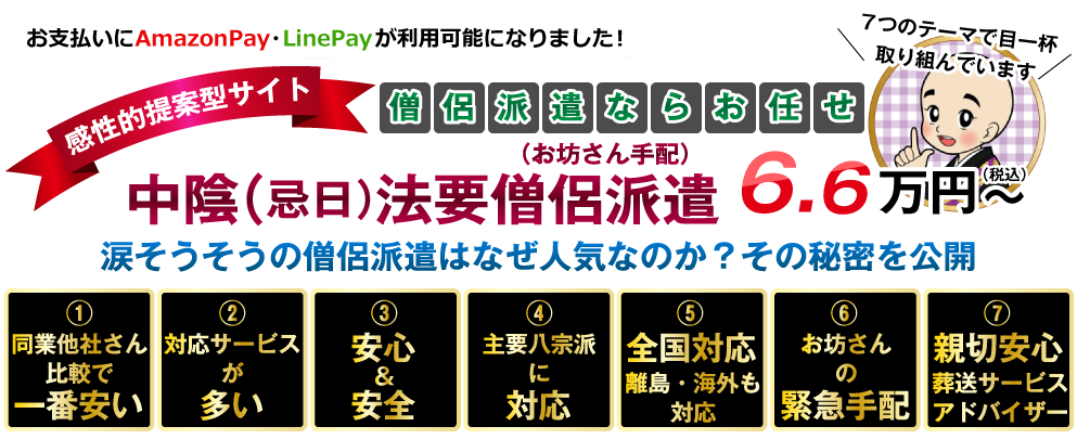 中陰（忌日）法要僧侶派遣（お坊さん手配）